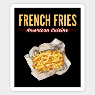 Golden French Fries Retro Diner Food Art Sticker